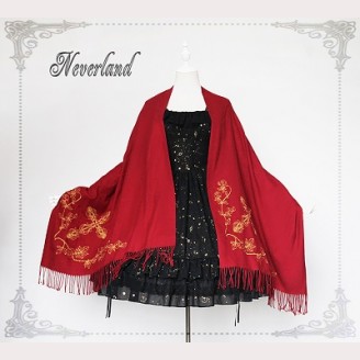 Souffle Song Wool pure color double-sided embroidery shawl